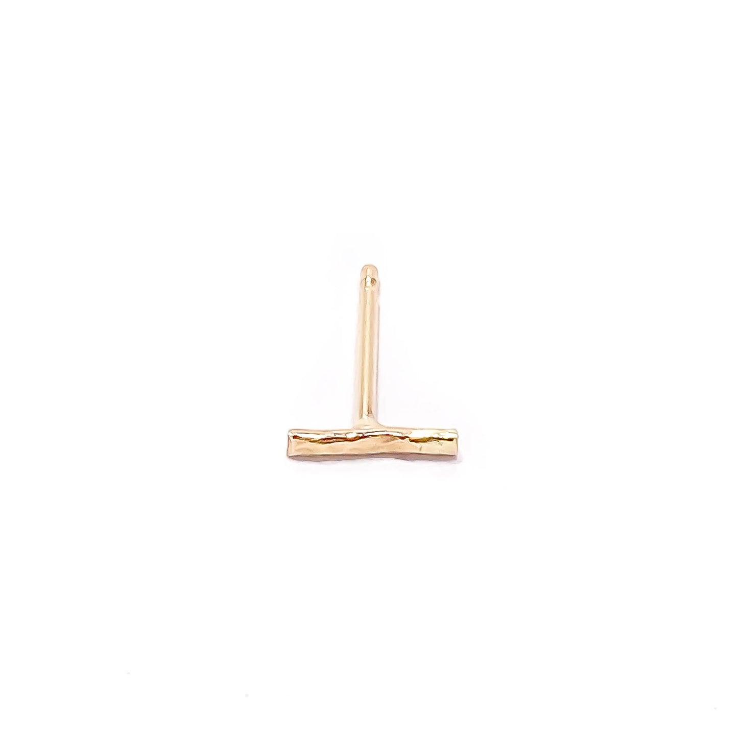 14K Tiny Bar Studs
