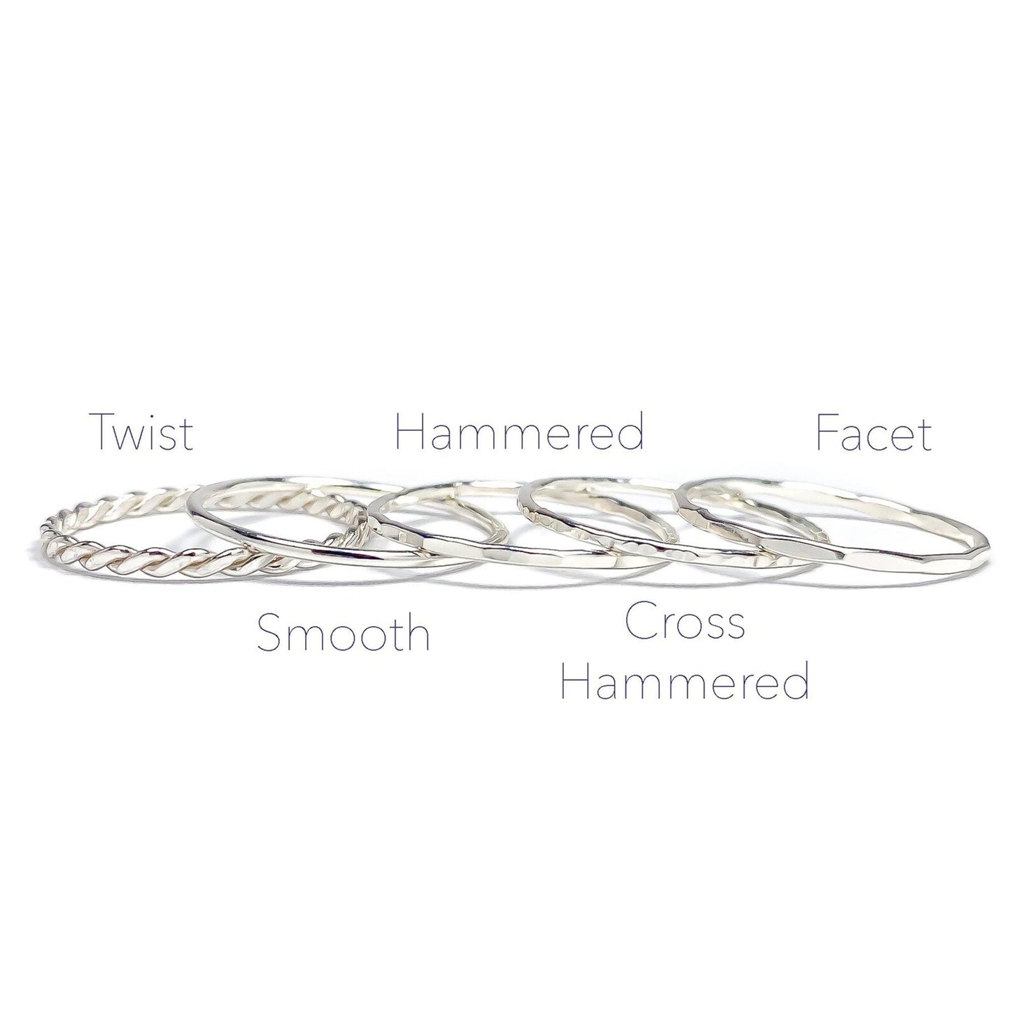 Twist Stack Ring, Sterling Silver
