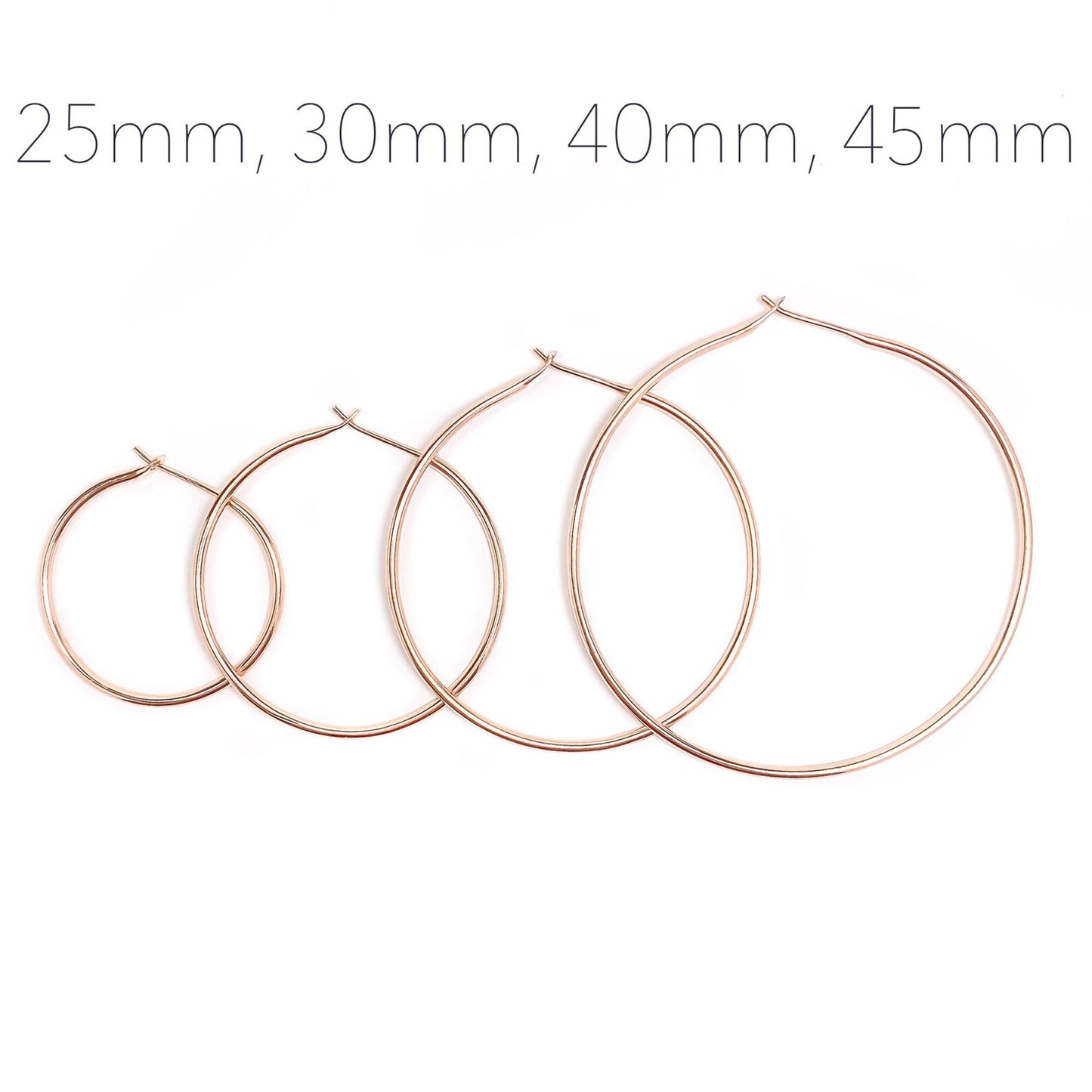 45mm Large Hoop Earrings, 14K Rose Gold Filled