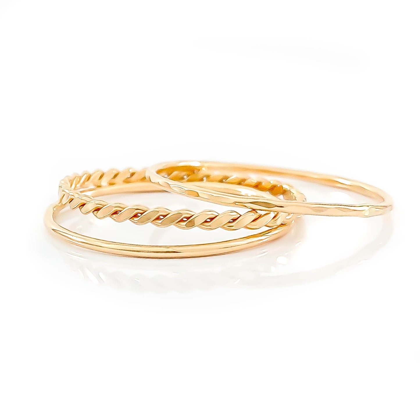Gold Stacking Ring Set, 14K Gold Filled