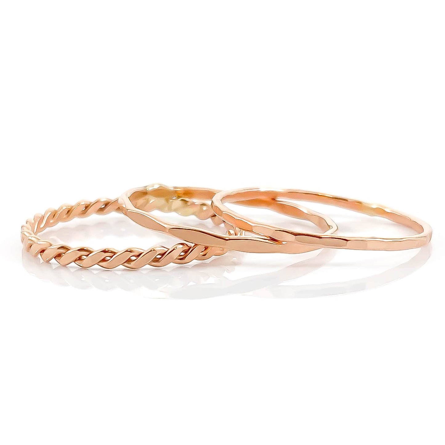 Rose Gold Filled Stacking Ring Set
