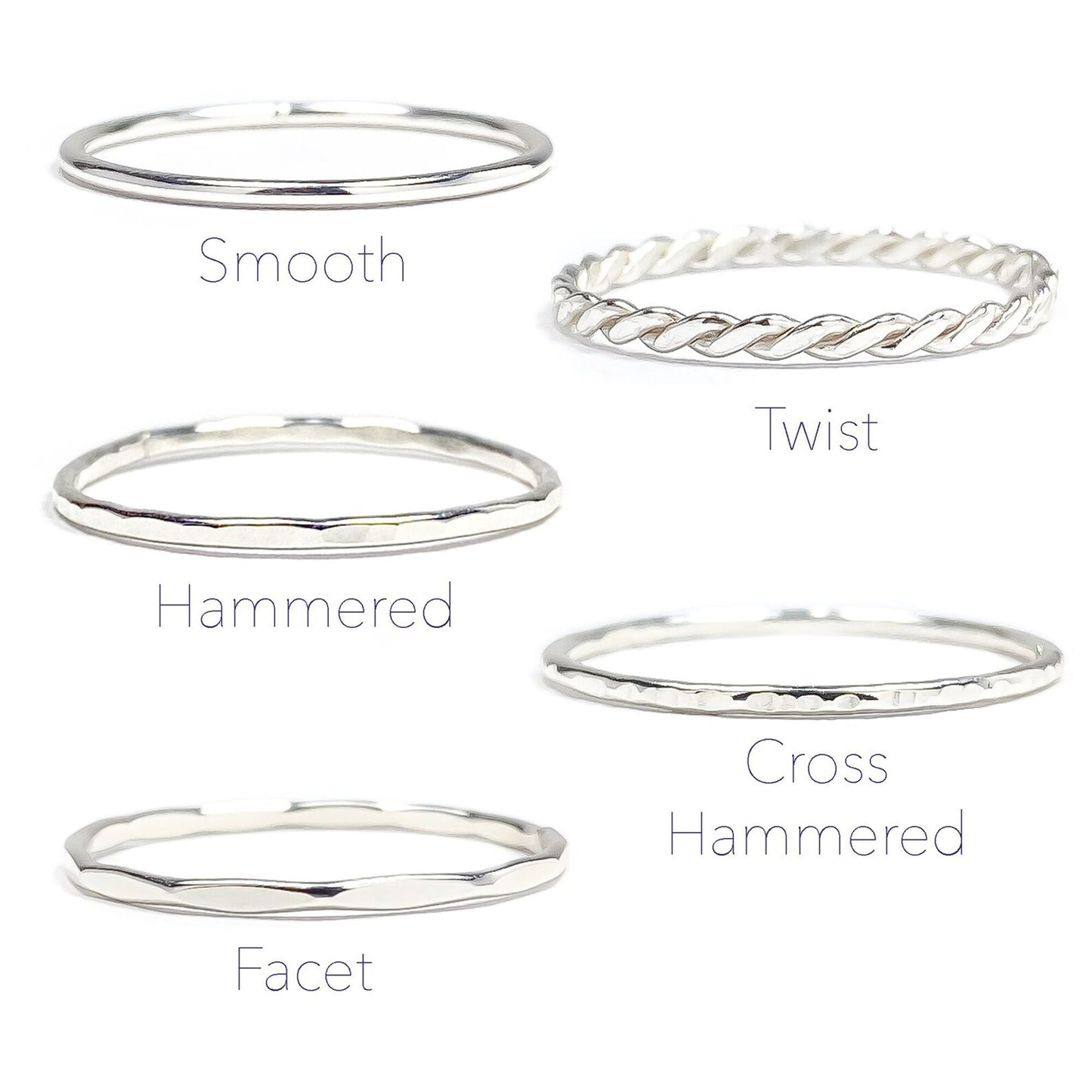 Twist Stack Ring, Sterling Silver