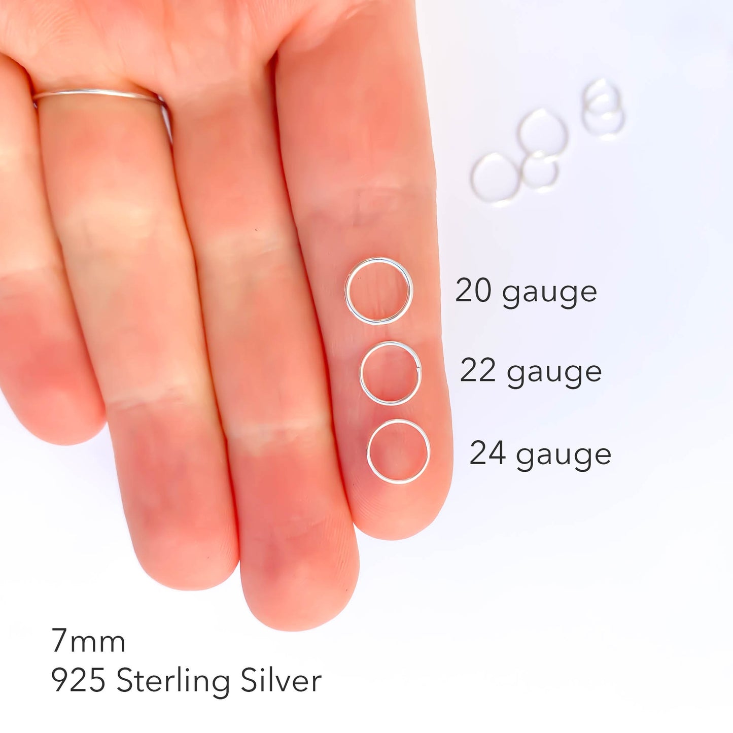 Continuous Hoops, 8mm 9mm 10mm Silver