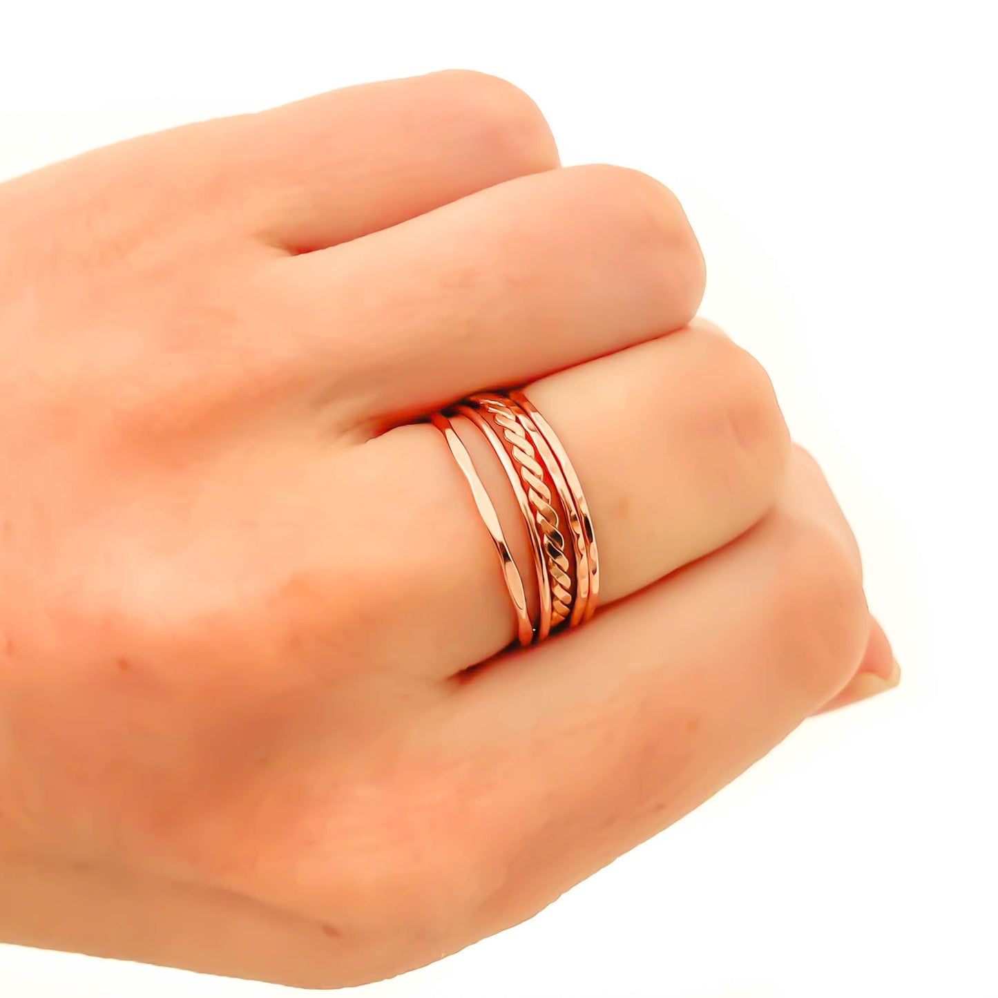Rose Gold Filled Stacking Ring Set