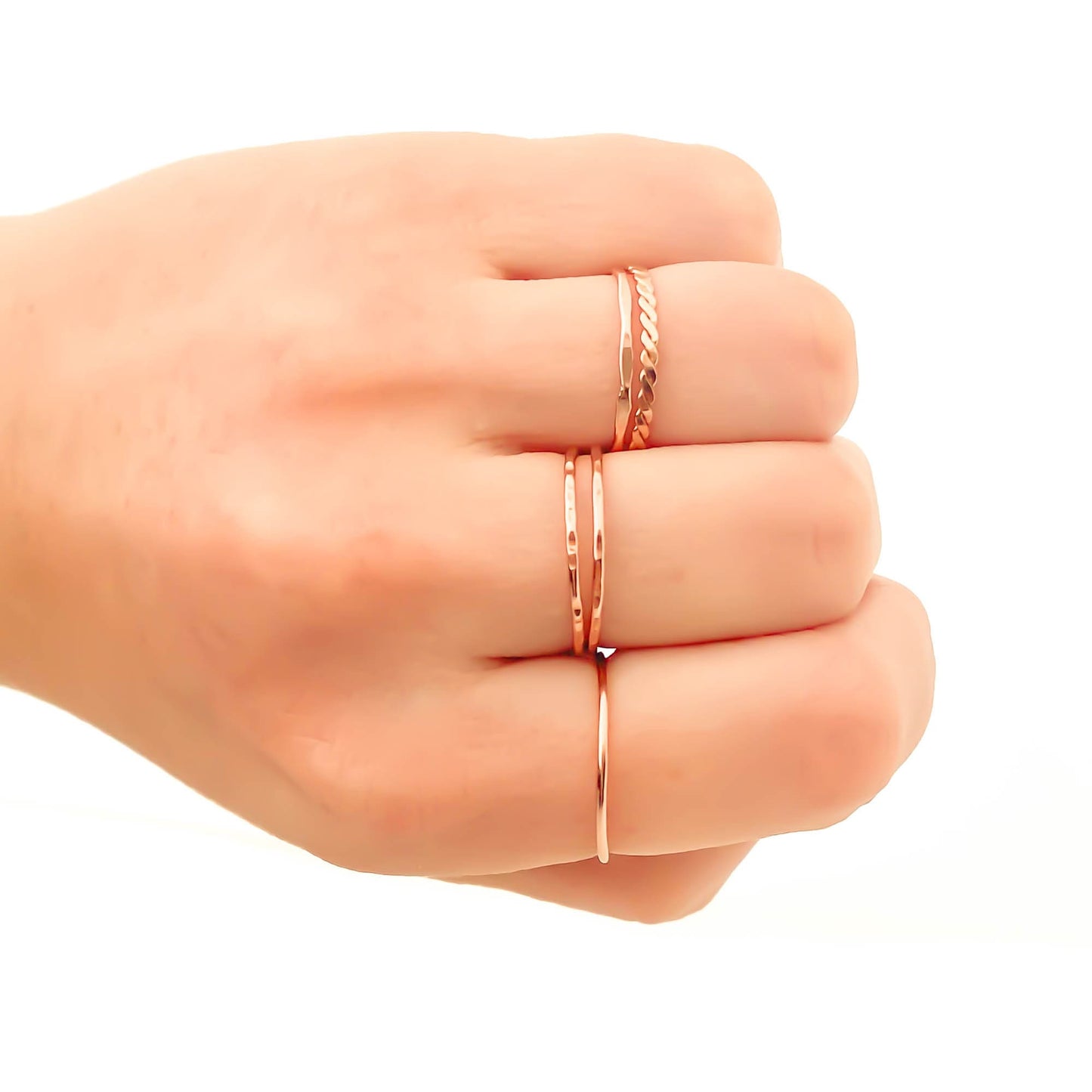Rose Gold Filled Stacking Ring Set