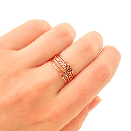 Rose Gold Filled Stacking Ring Set