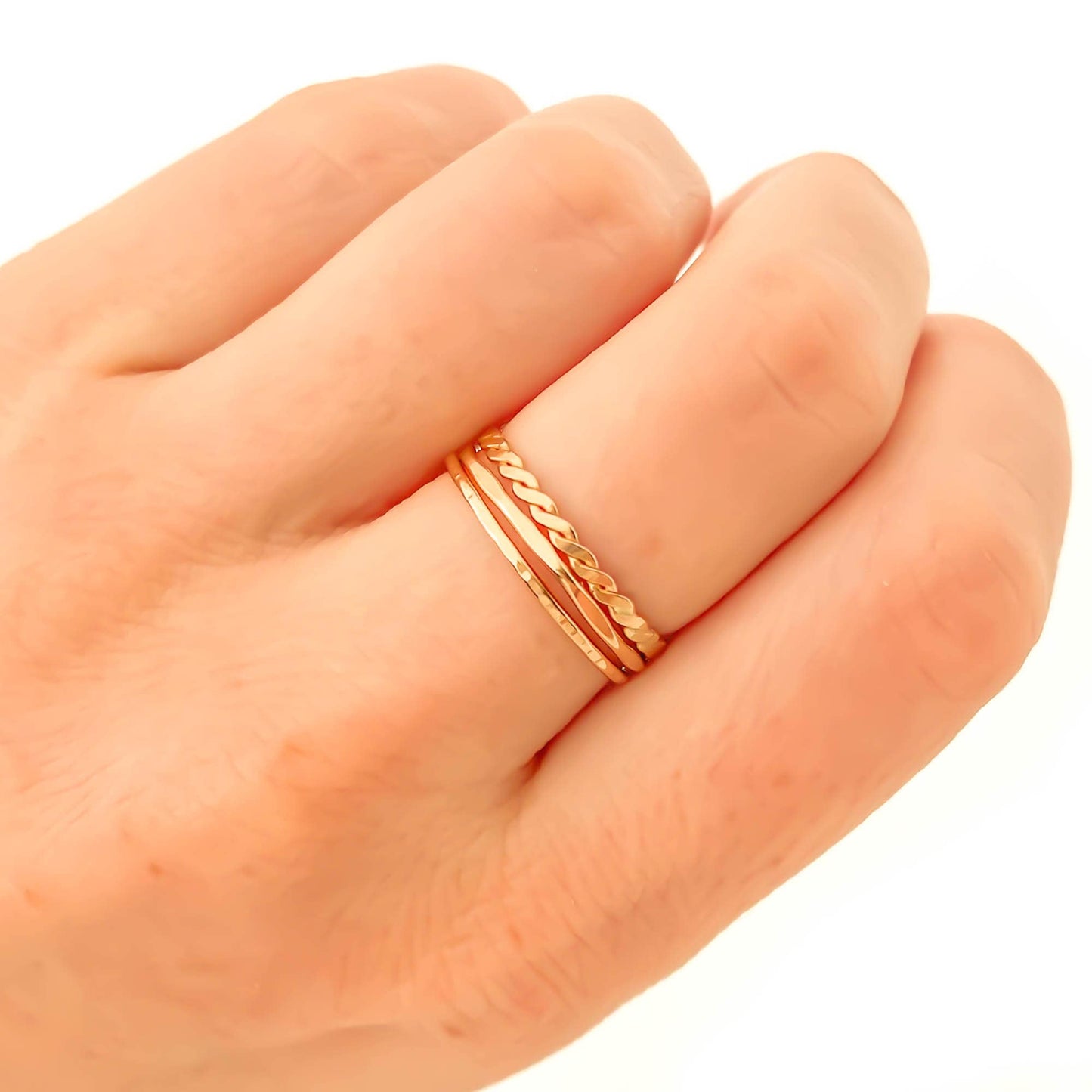 Gold Stacking Ring Set, 14K Gold Filled