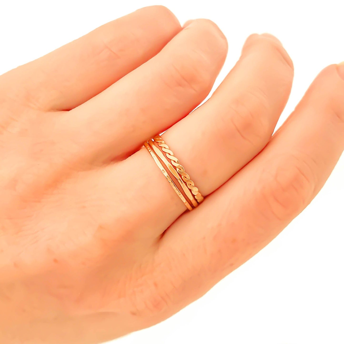 Gold Stacking Ring Set, 14K Gold Filled