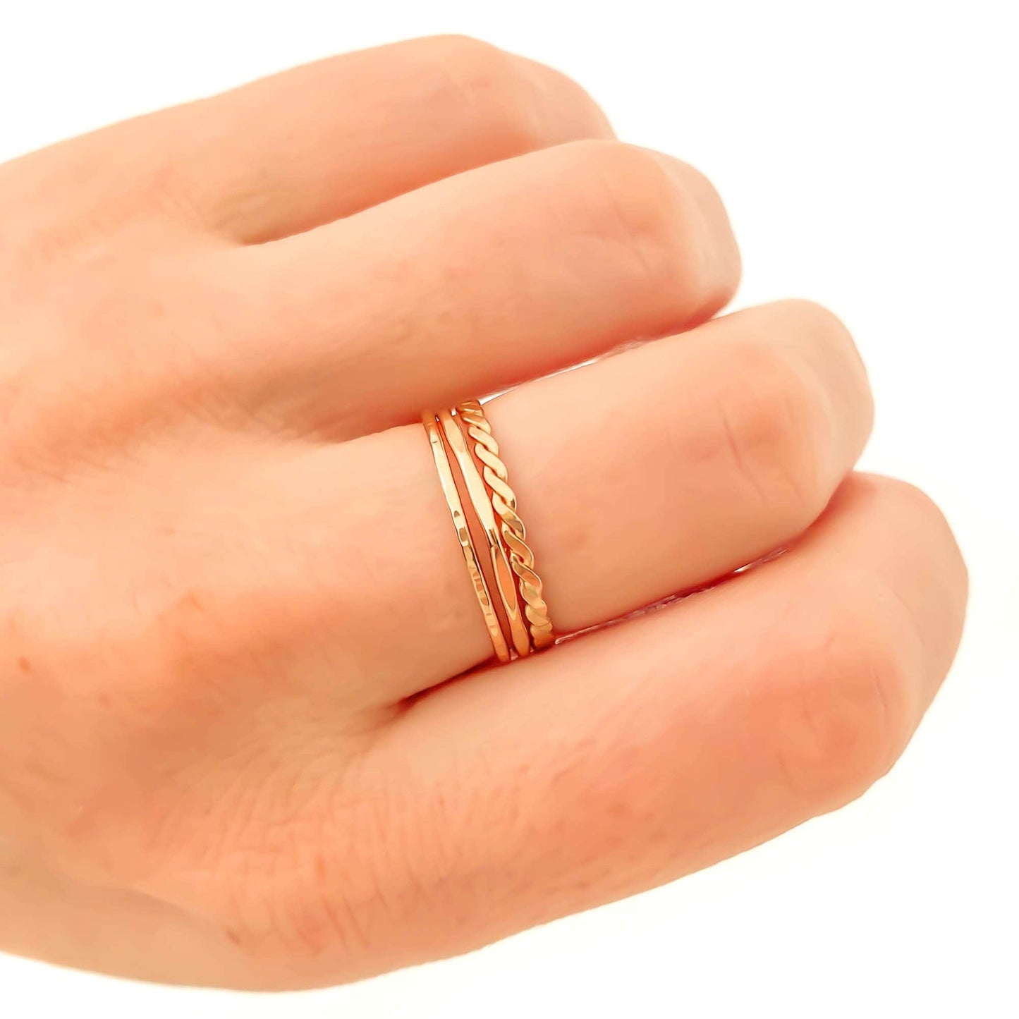 Gold Stacking Ring Set, 14K Gold Filled