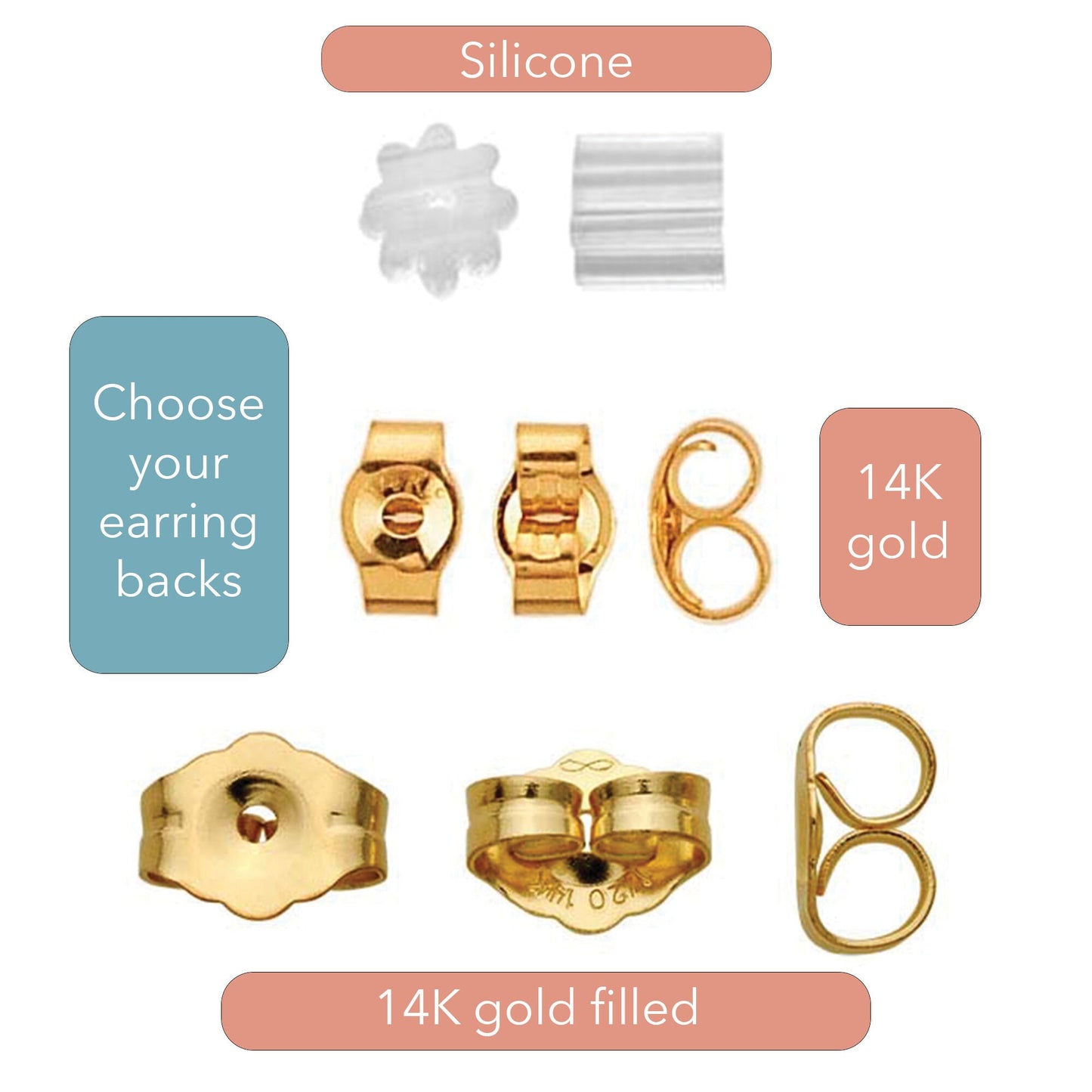 14K Gold Geometric Small Studs