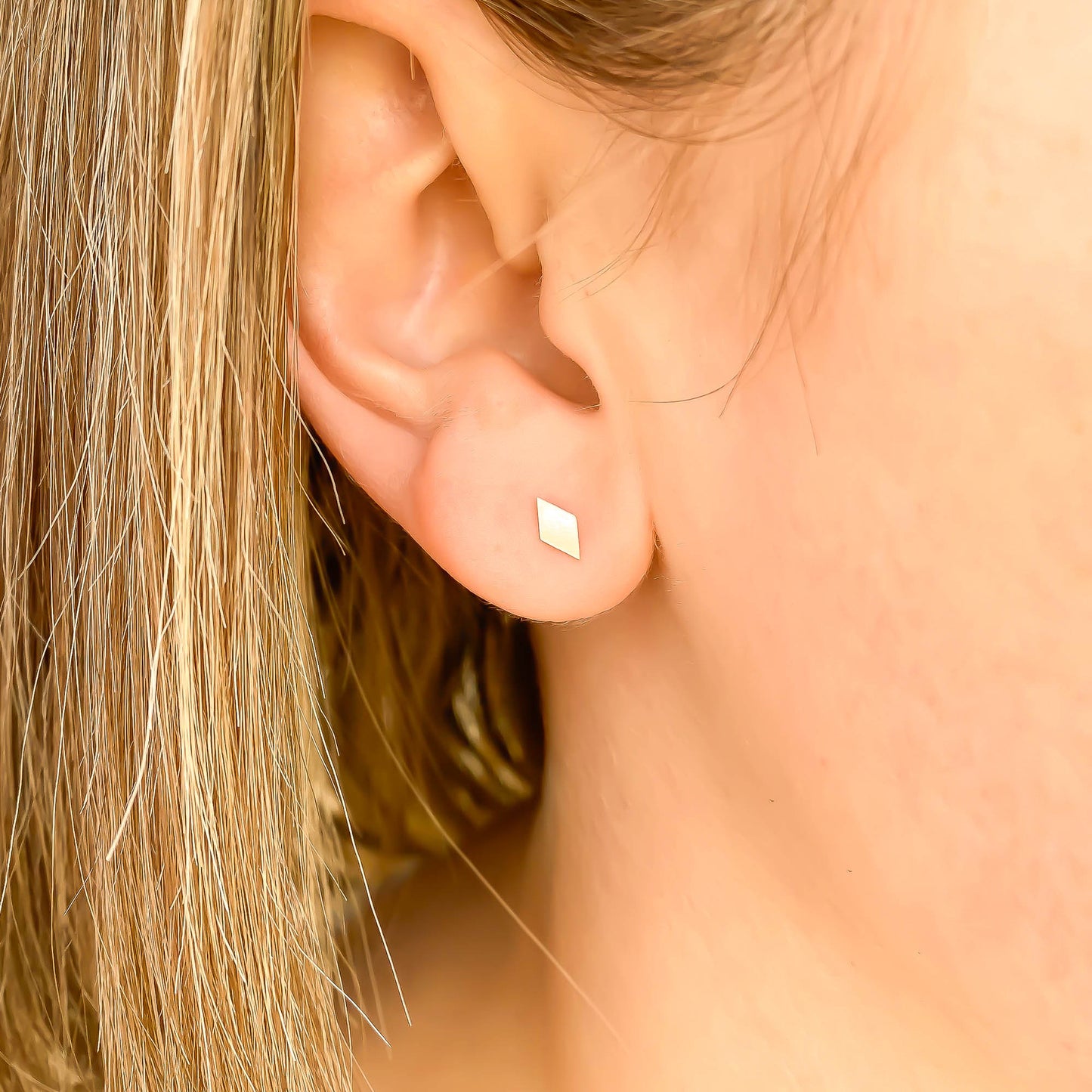 14K Gold Geometric Small Studs