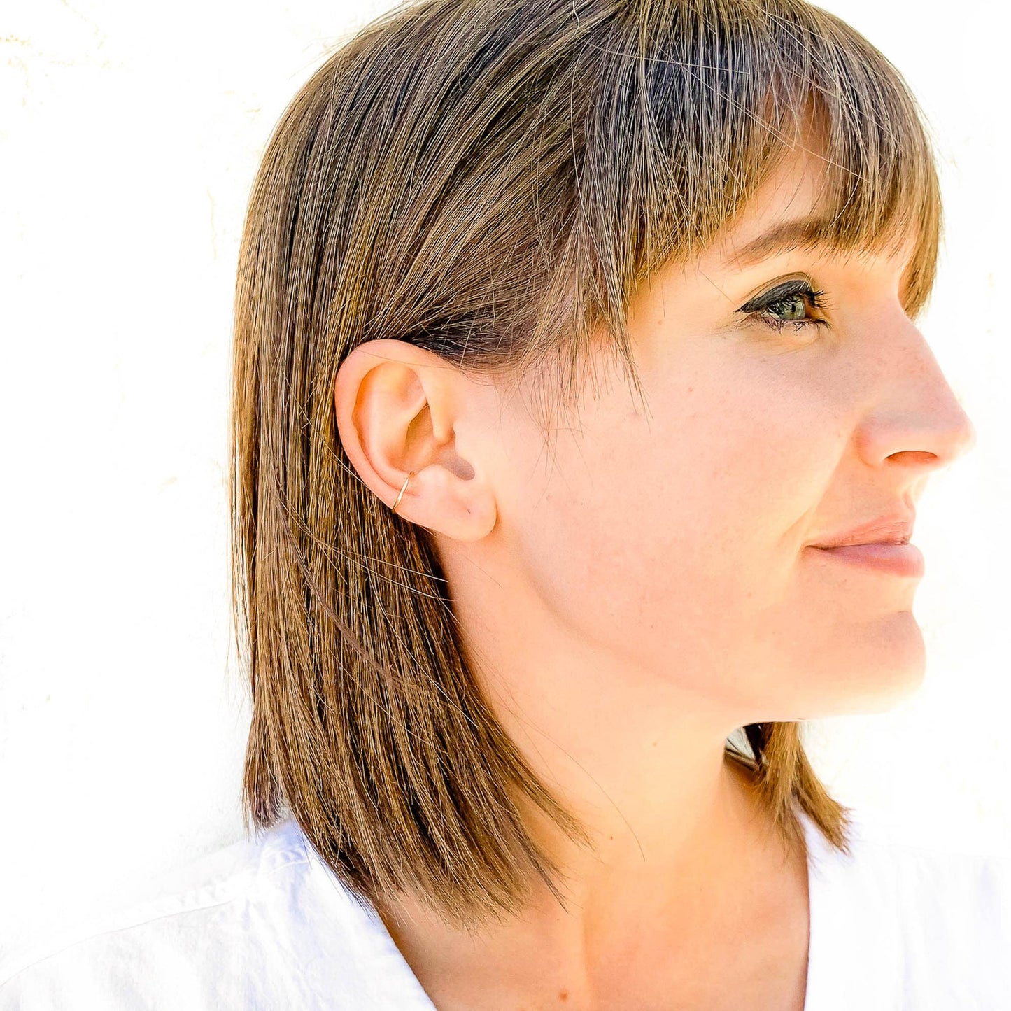 Solid 14K Gold Minimalist Ear Cuff