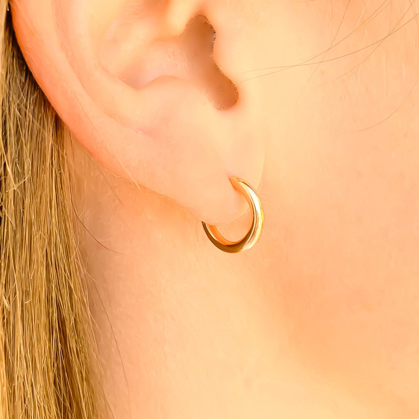 Small Hoop Earrings 12mm Diameter, 14K Gold Filled