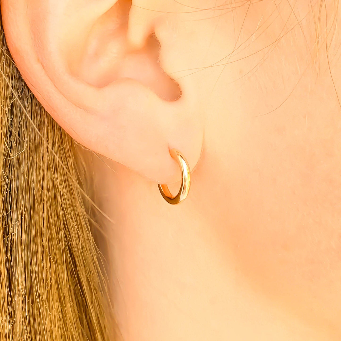 Small Hoop Earrings 12mm Diameter, 14K Gold Filled