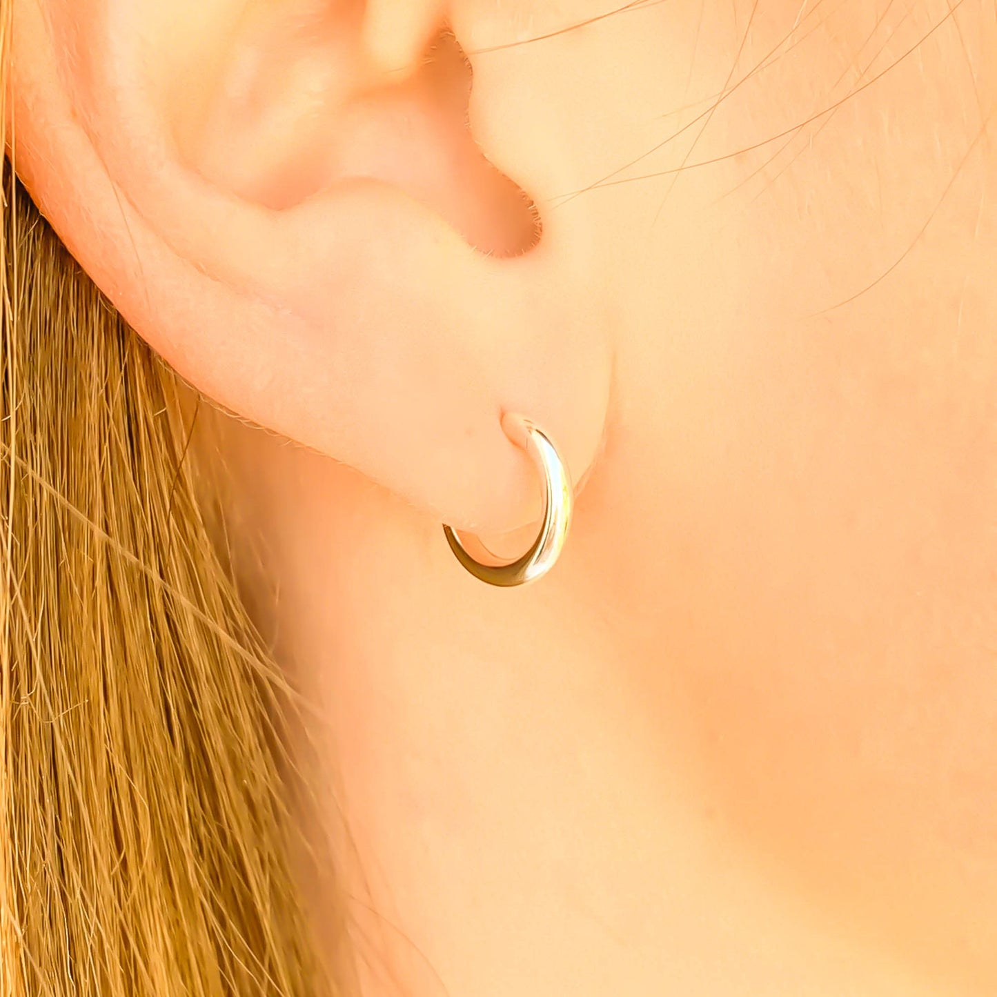 Sterling Silver Hoop Earrings Small, 12mm