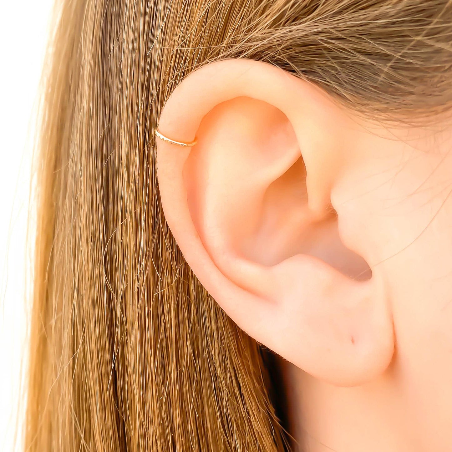 Helix Hammered Hoop Earring