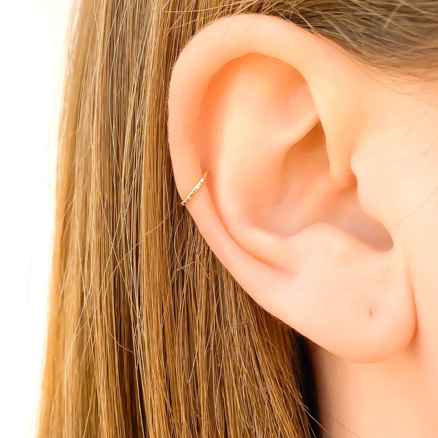 Helix Hammered Hoop Earring