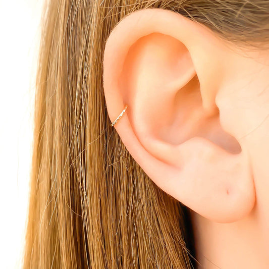 Helix Hammered Hoop Earring
