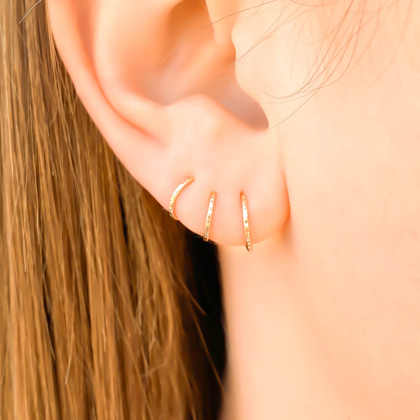 Hammered Huggie Earrings