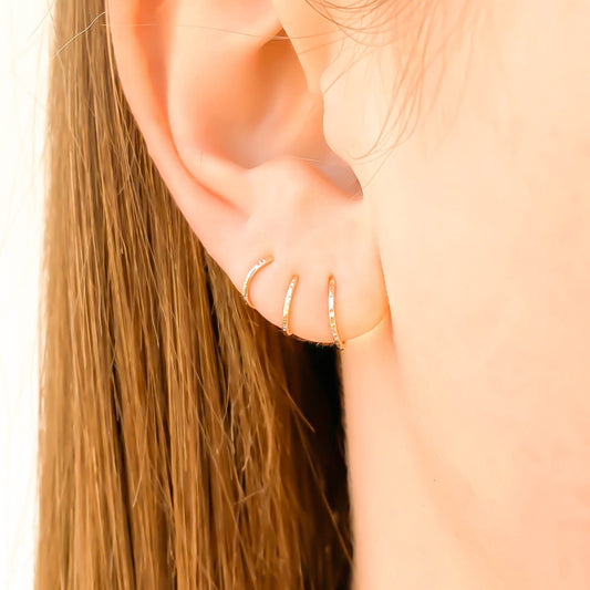 Hammered Huggie Earrings