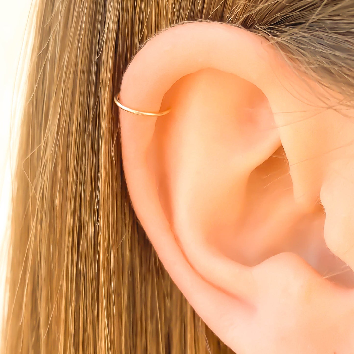 Cartilage Hoop Earring, 14K Gold Filled 7mm