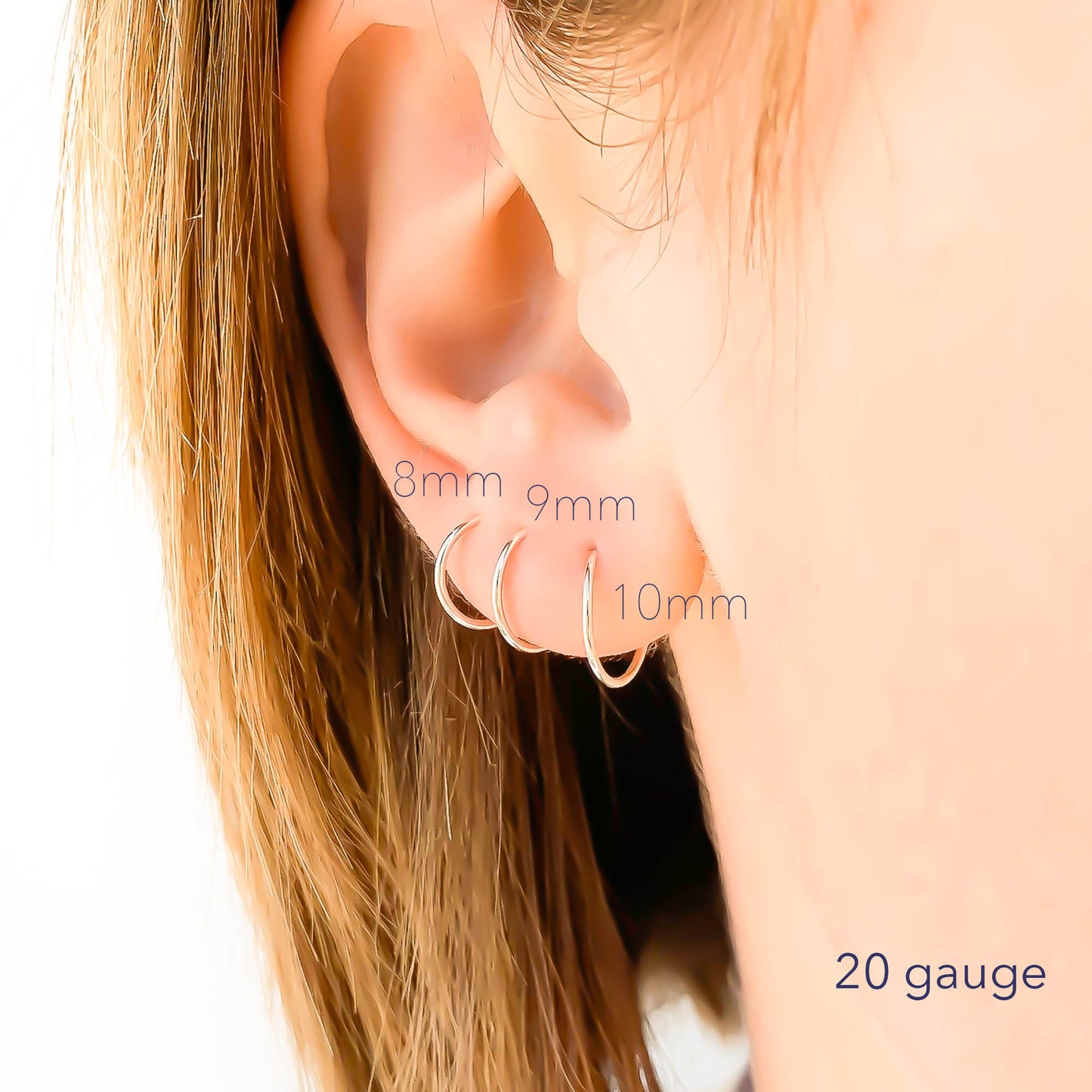 Continuous Hoops, 8mm 9mm 10mm Silver