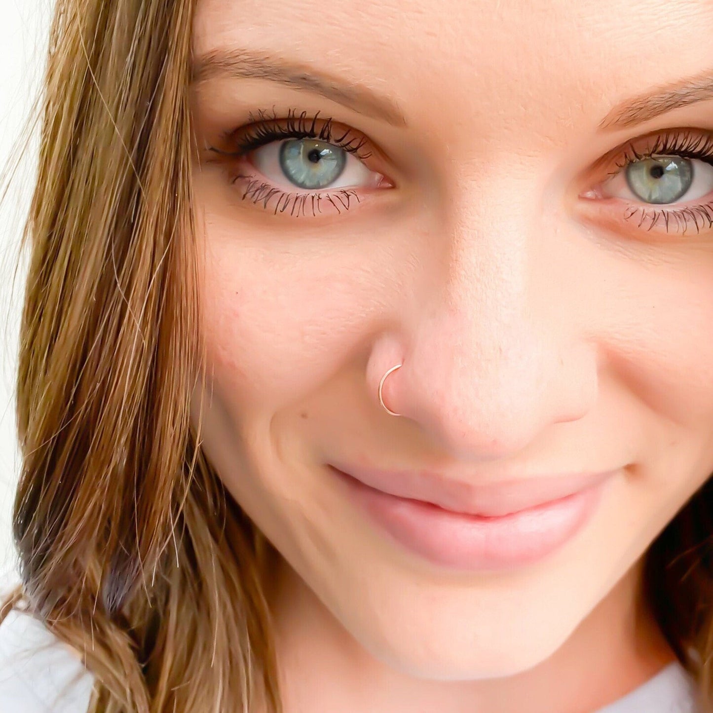 18K Solid Gold Nose Ring Hoop
