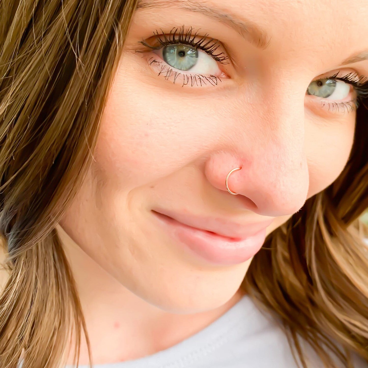 18K Solid Gold Nose Ring Hoop