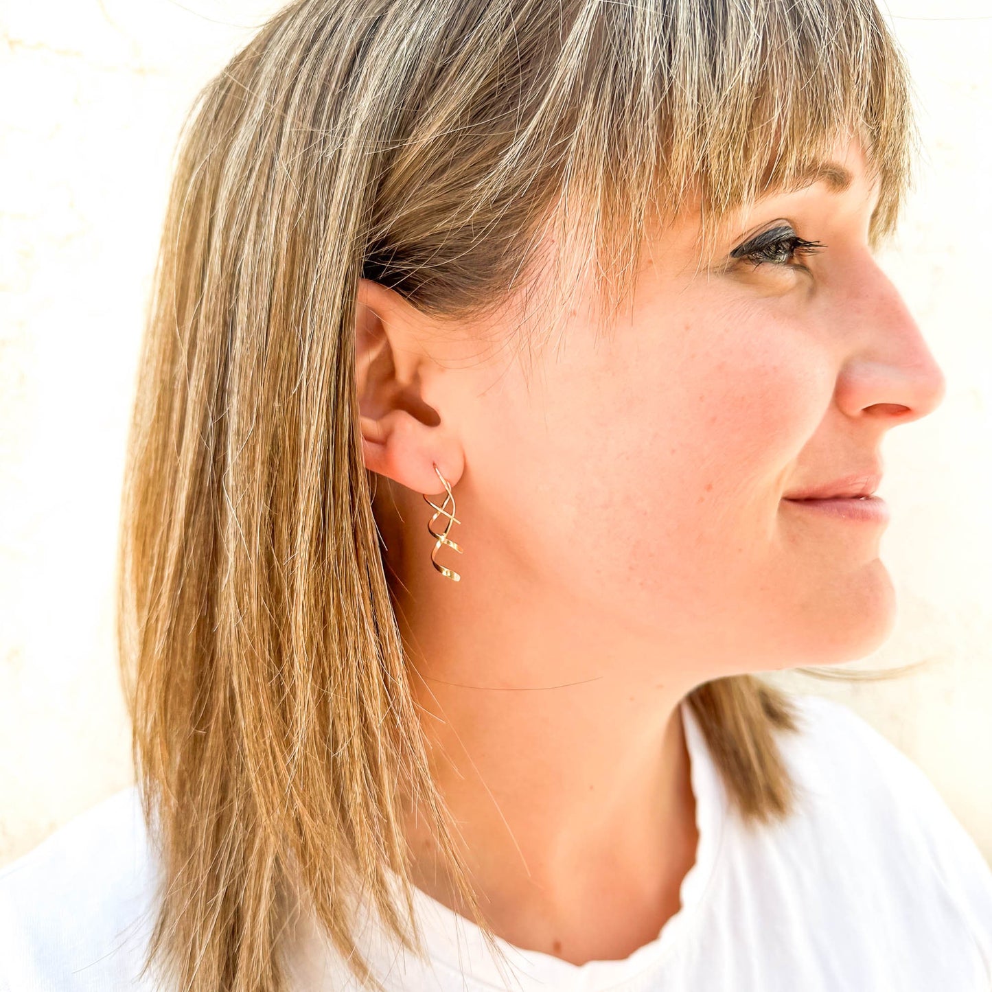 Gold & Silver Mix Double Spiral Earrings