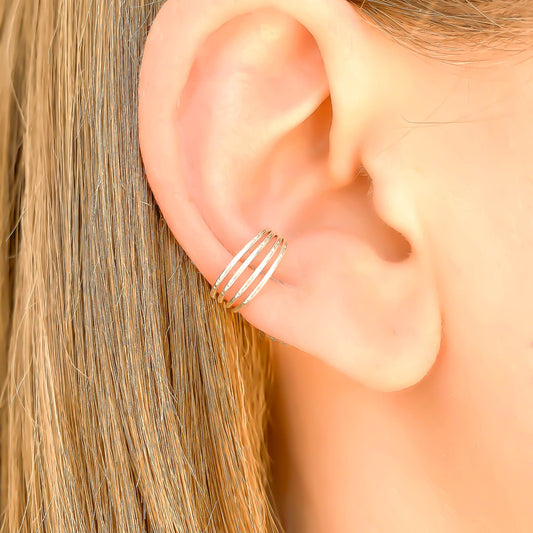 4 Strand Ear Cuff, Sterling Silver