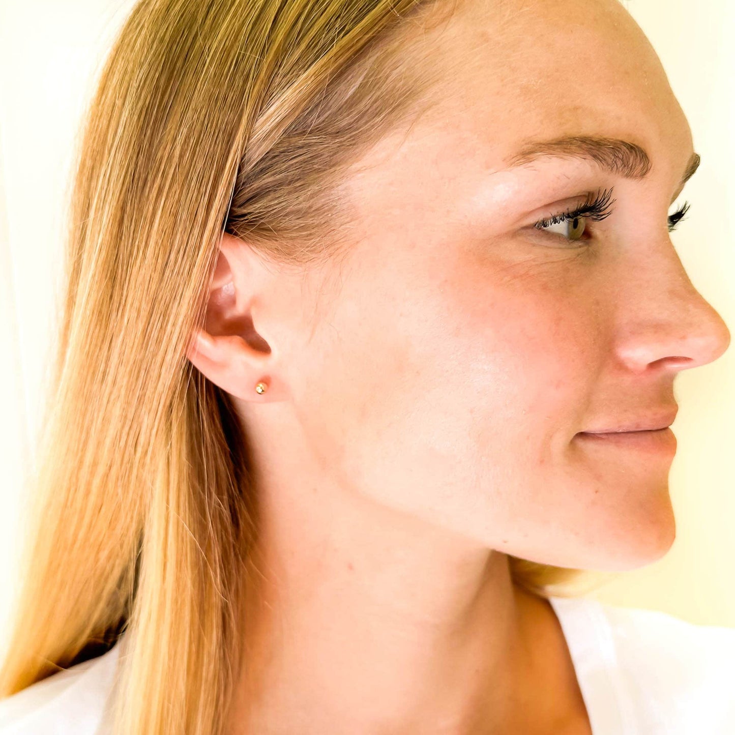 Small 4mm Ball Stud Earrings, Sterling Silver