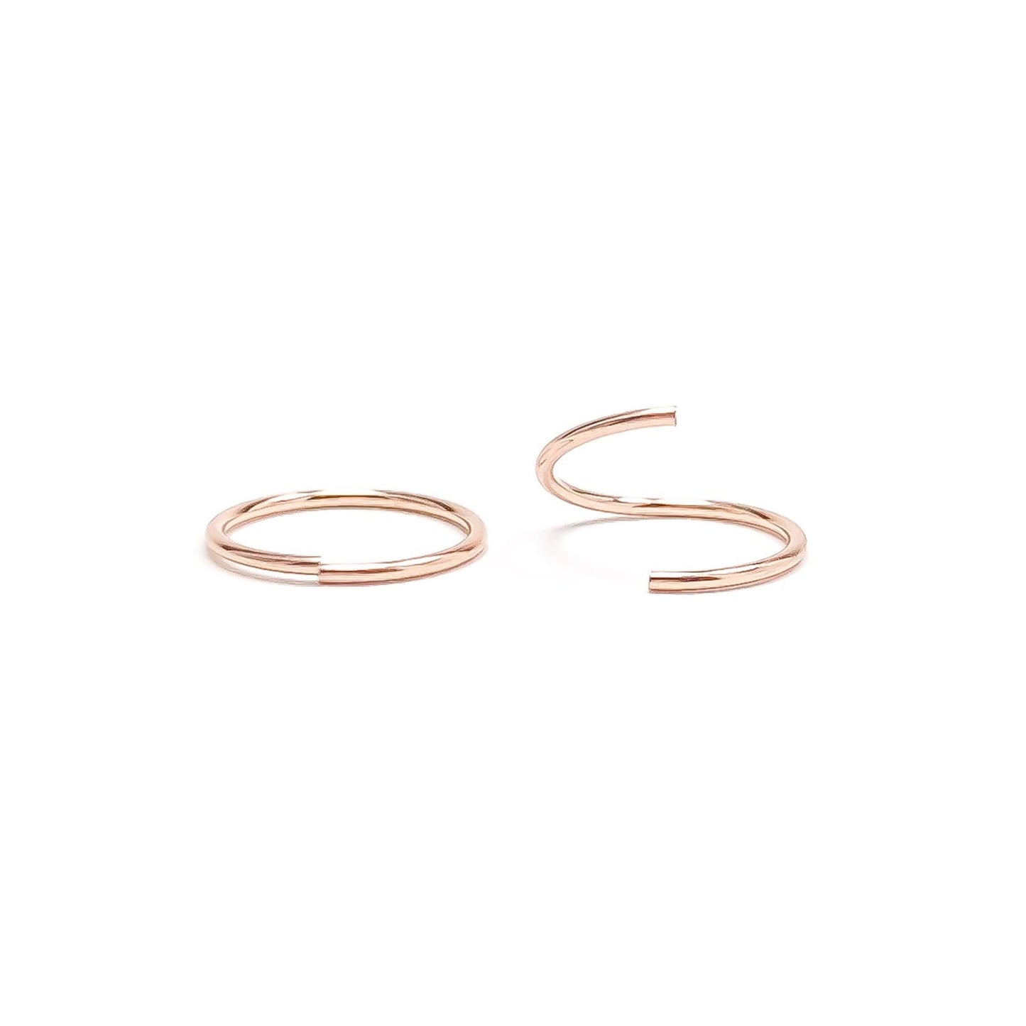 Solid 14K Rose Gold Nose Hoop