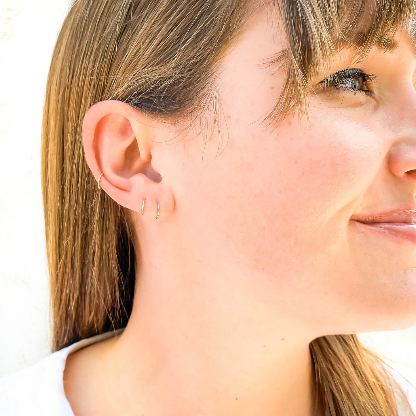 24K Solid Gold Tiny Hoop Earrings