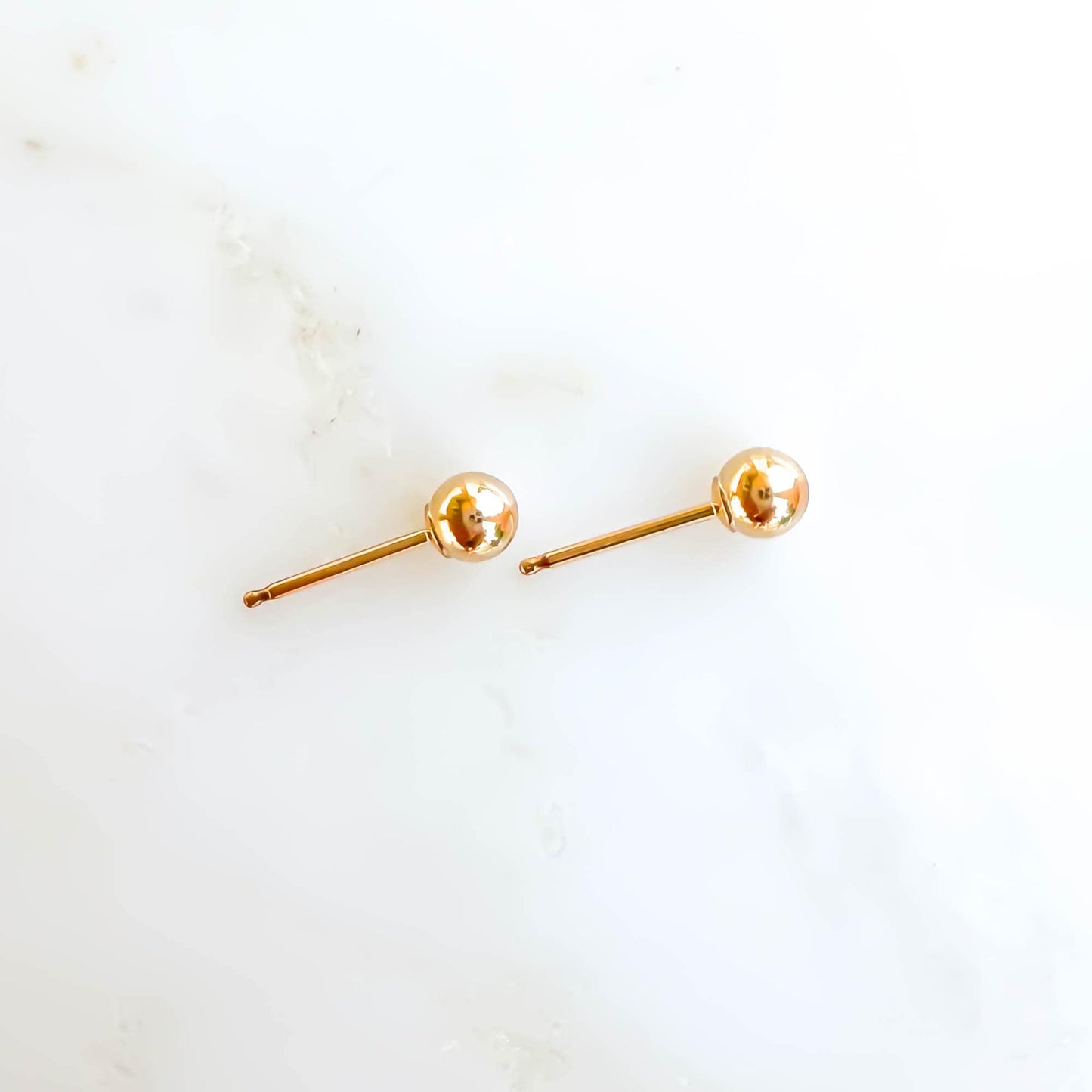 Small 4mm Ball Stud Earrings, Sterling Silver