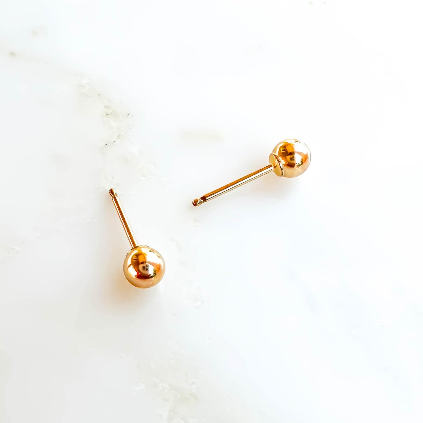 Small 4mm Ball Stud Earrings, Sterling Silver