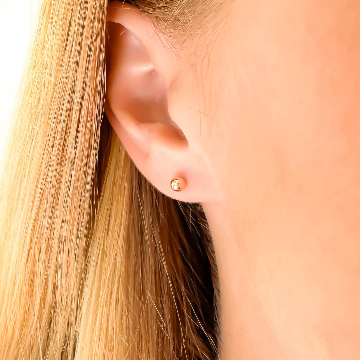 Small 4mm Ball Stud Earrings, 14K Gold Filled