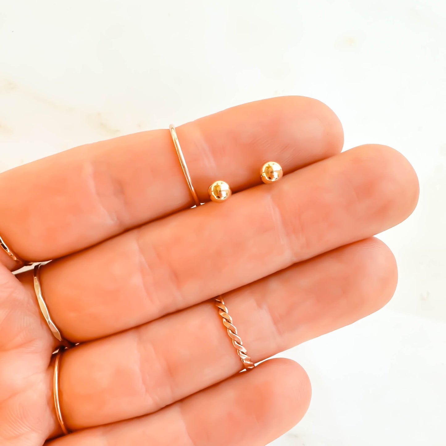 Small 4mm Ball Stud Earrings, 14K Gold Filled