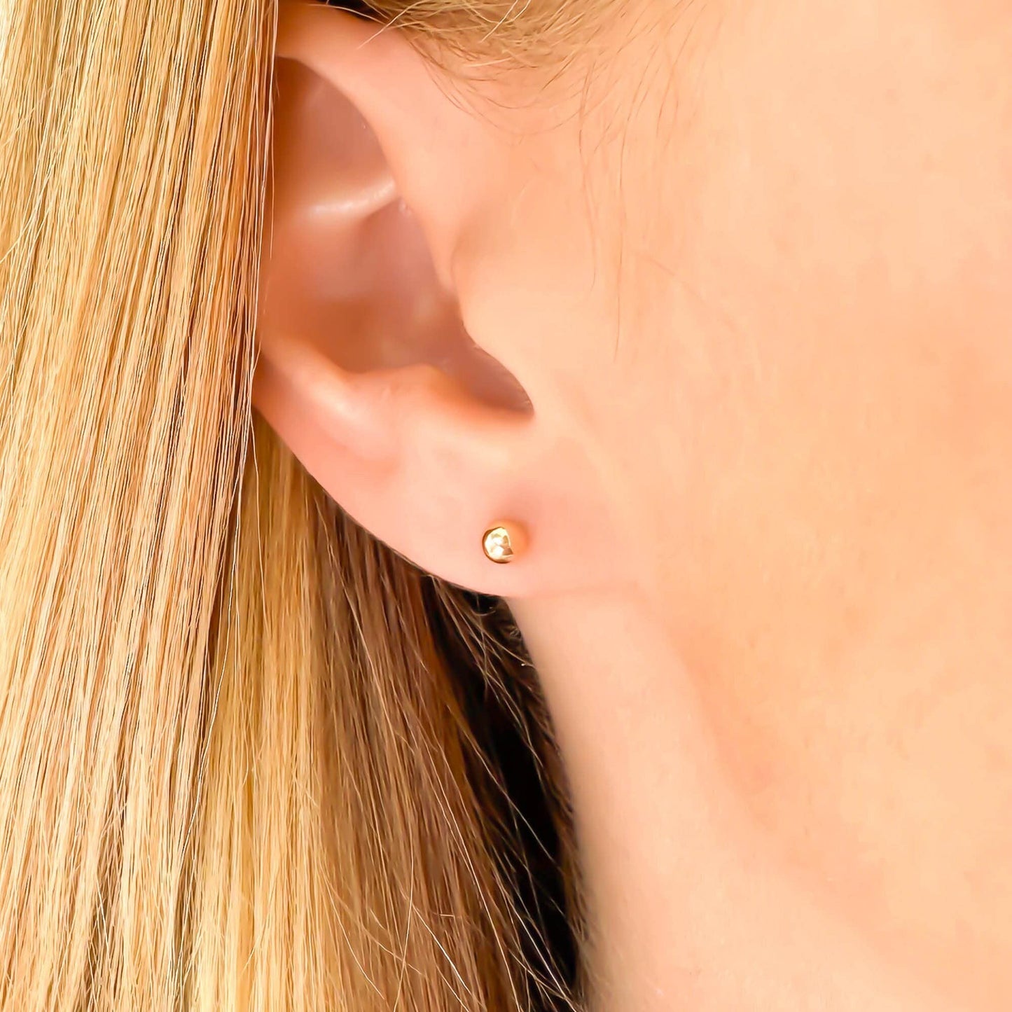 Small 4mm Ball Stud Earrings, Sterling Silver