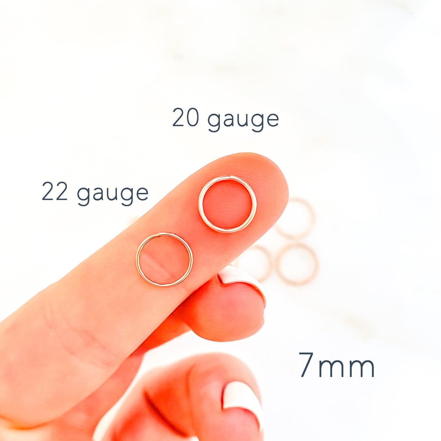 Solid 14K Rose Gold Nose Hoop