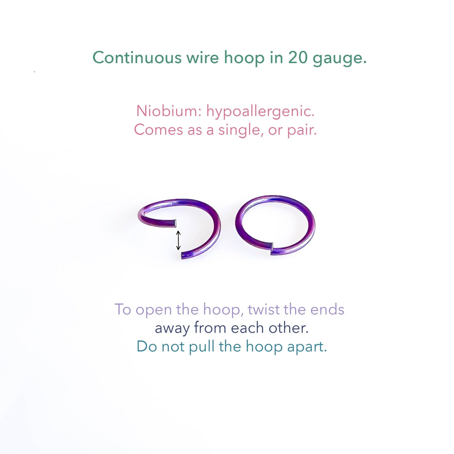 Niobium Cartilage Hoop Earrings