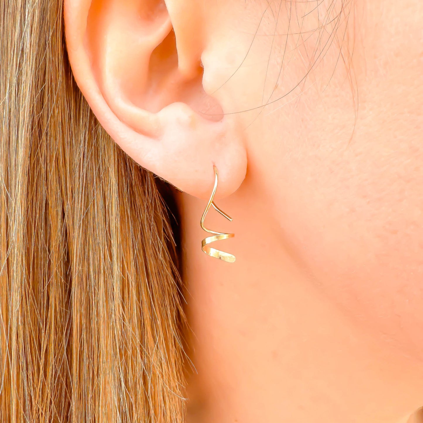 Mini Gold Spiral Earrings