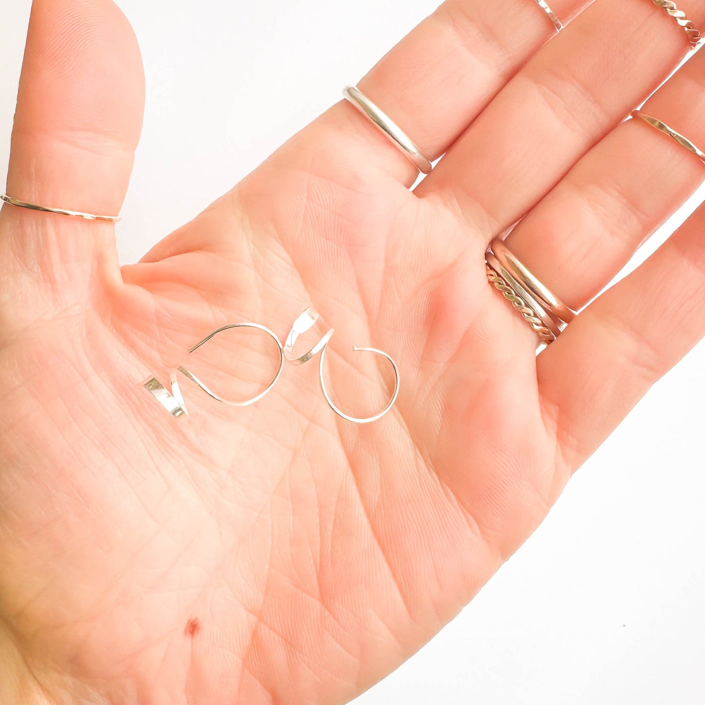 Mini Silver Spiral Earrings
