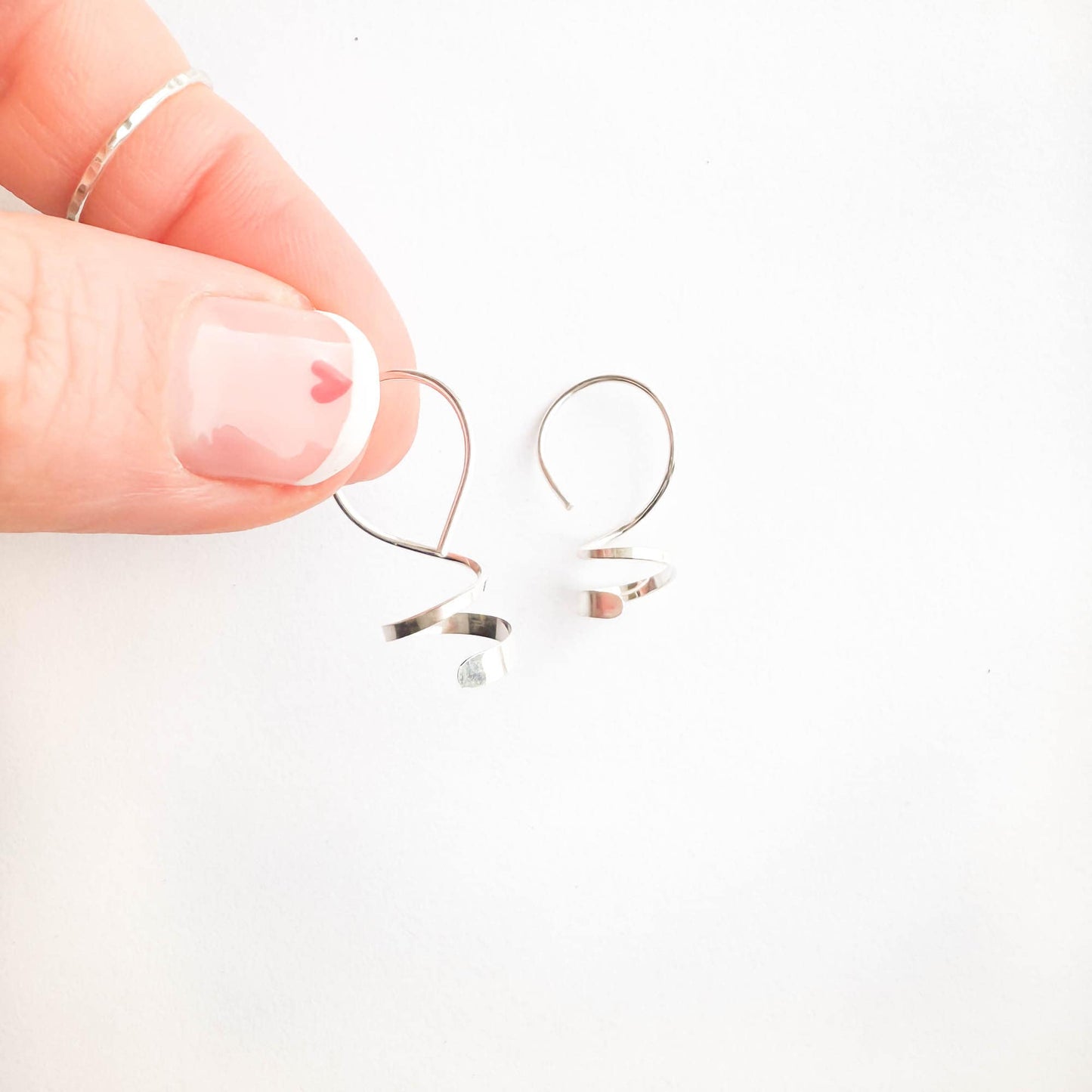 Mini Silver Spiral Earrings