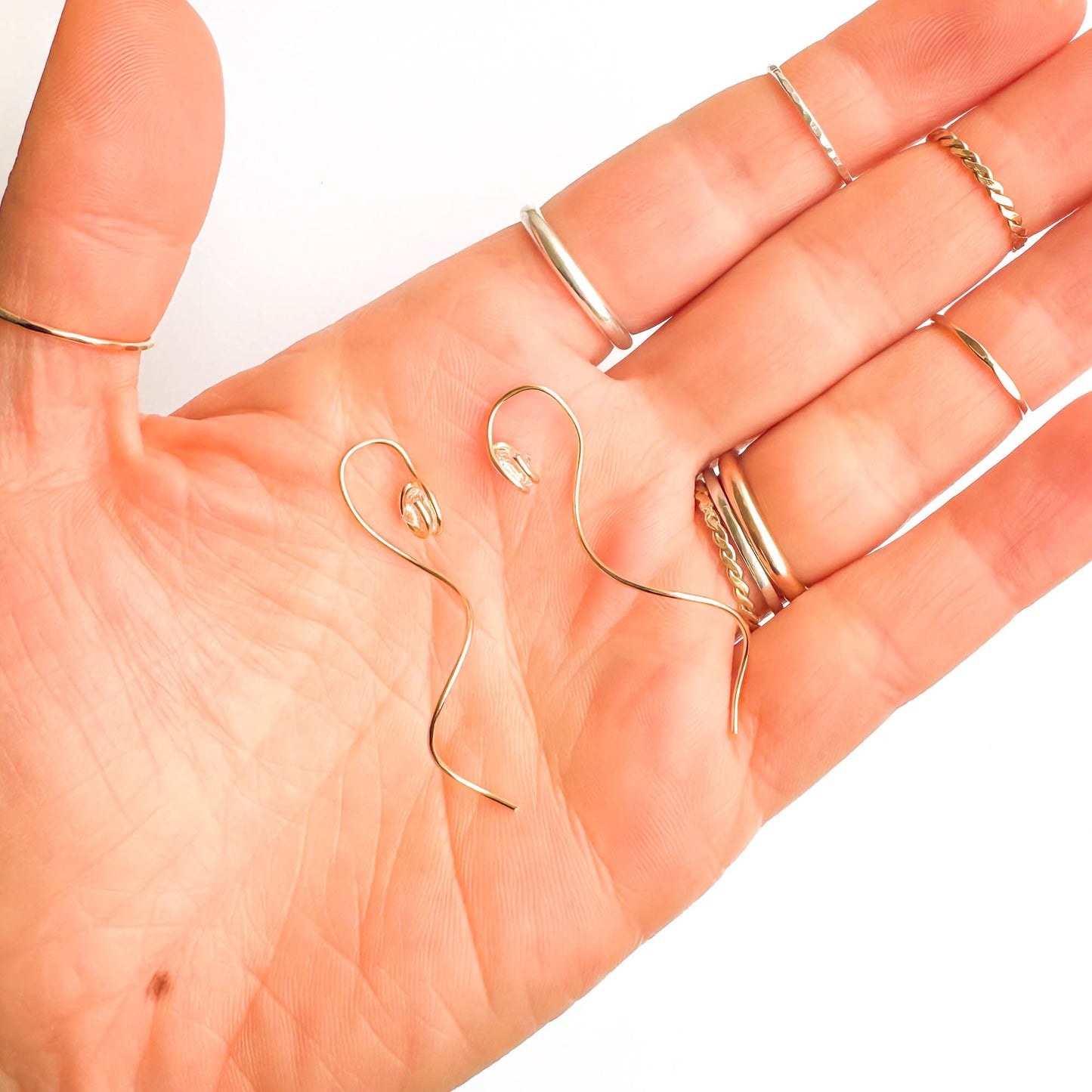CZ Spiral Threader Earrings, Sterling Silver