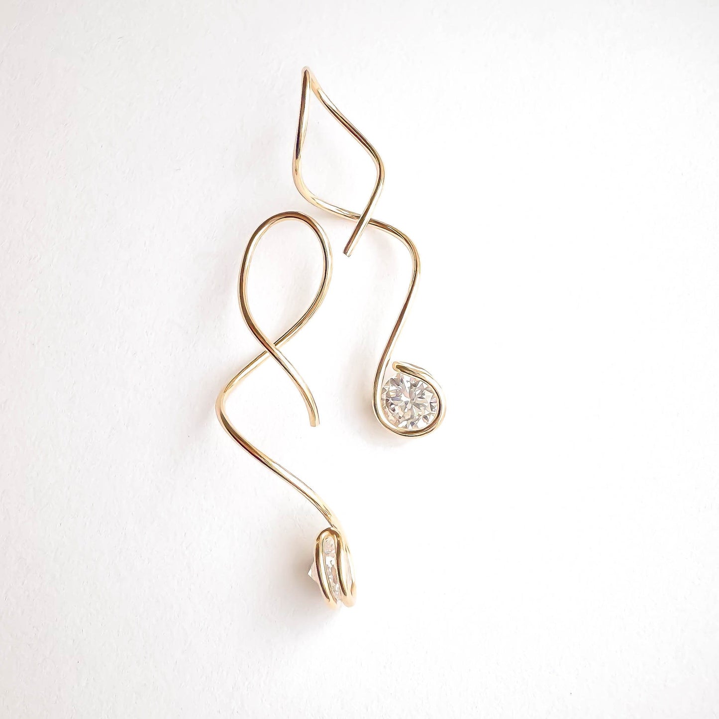 Drop Spiral Earrings, 14K Gold Filled