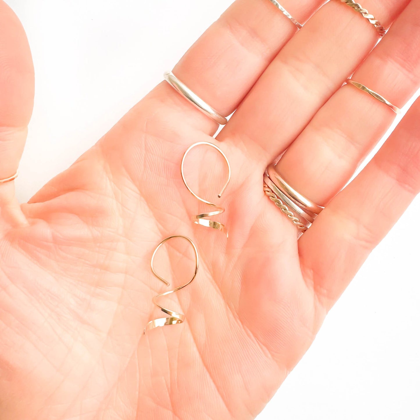 Mini Gold Spiral Earrings