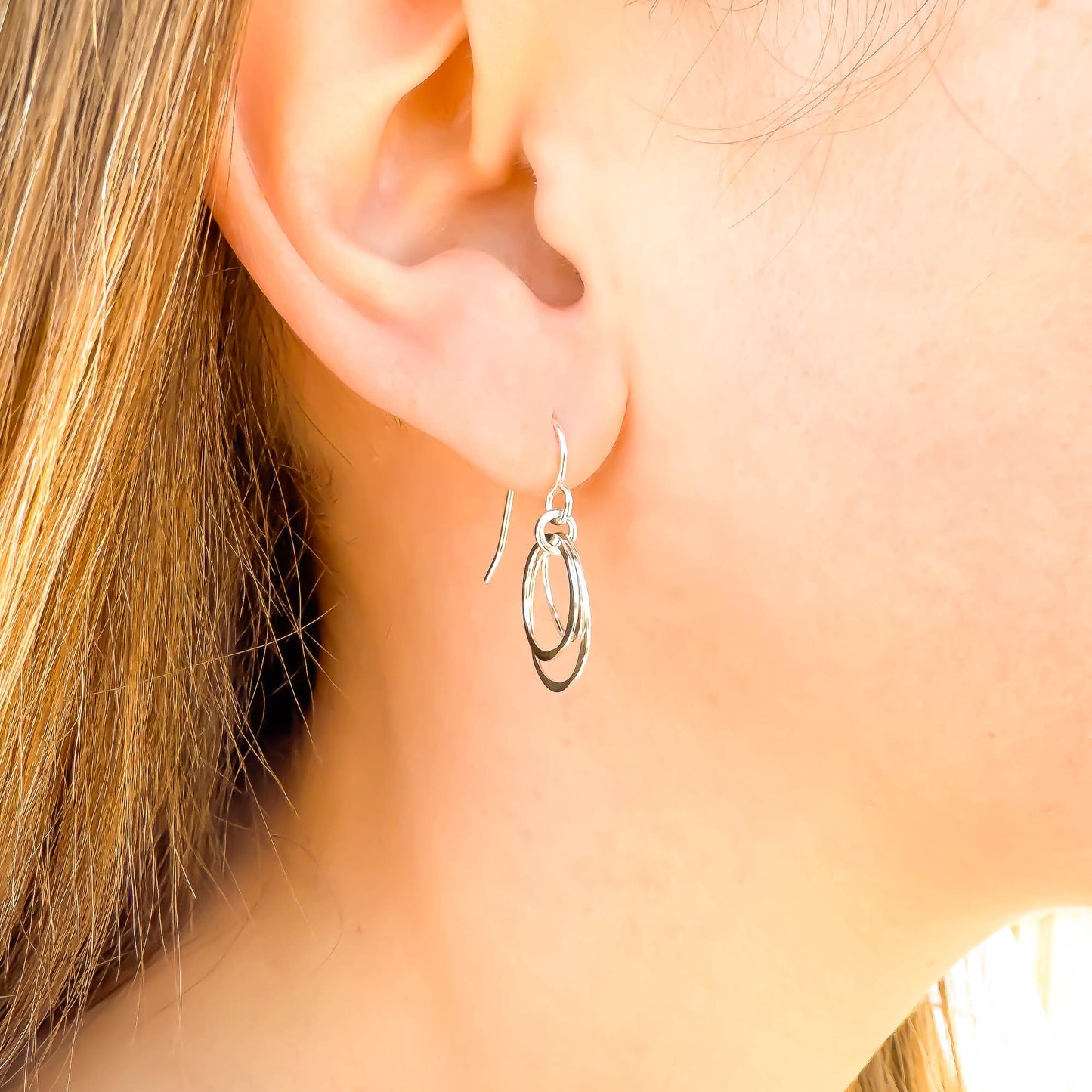 Nested Circle Dangle Earrings, 14K Gold Filled