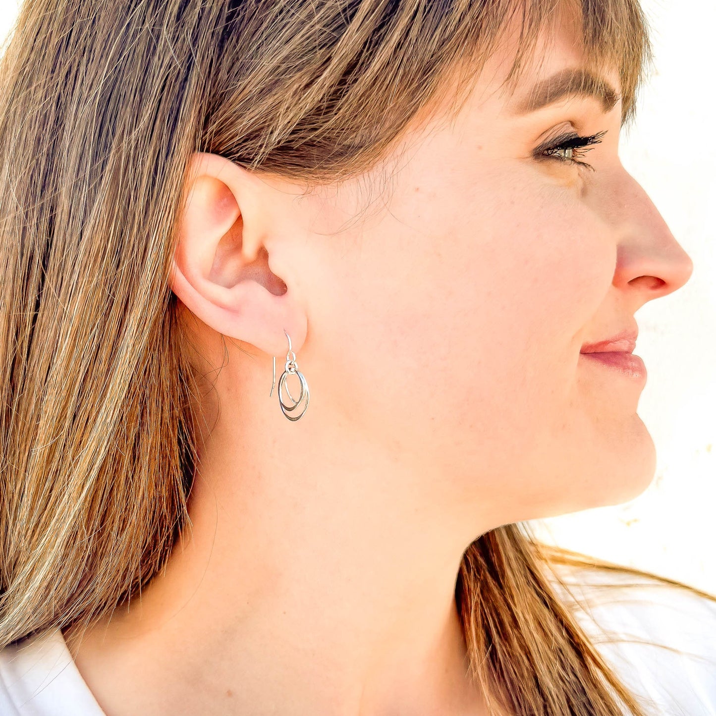 Nested Circle Dangle Earrings, 14K Gold Filled