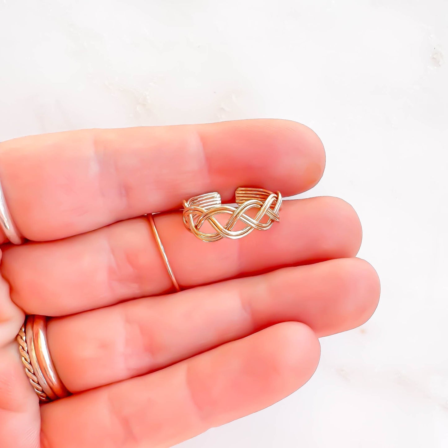 Braided Toe Ring, 14K Gold Filled