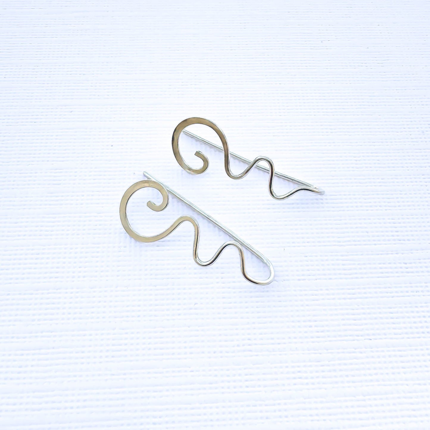 Squiggle Slip Through Earrings, Sterling Silver